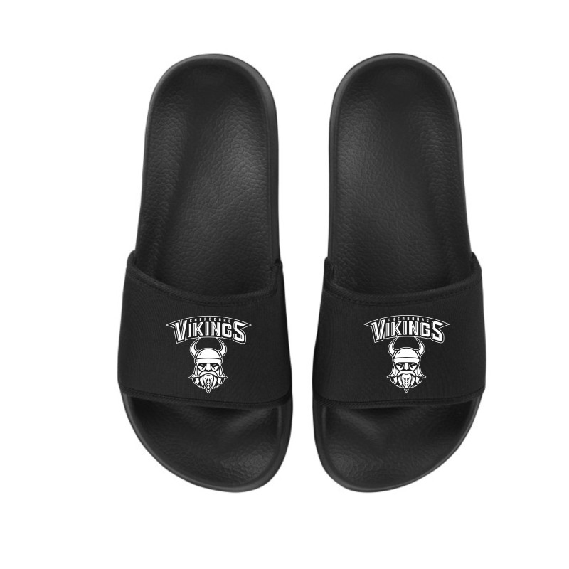 Claquette logo les Vikings de Cherbourg légère Large bride Semelle moulée et plate absorbant les chocs