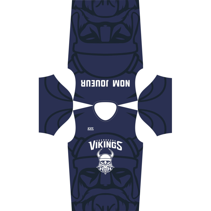 T-shirt de sport Sublimé – Logo du club devant et nom au dos - Les Vikings de Cherbourg